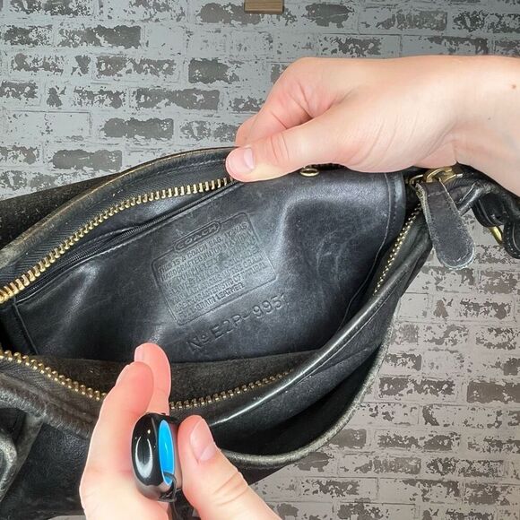 Coach | vintage black leather crossbody bag as is - Picture 2 of 14